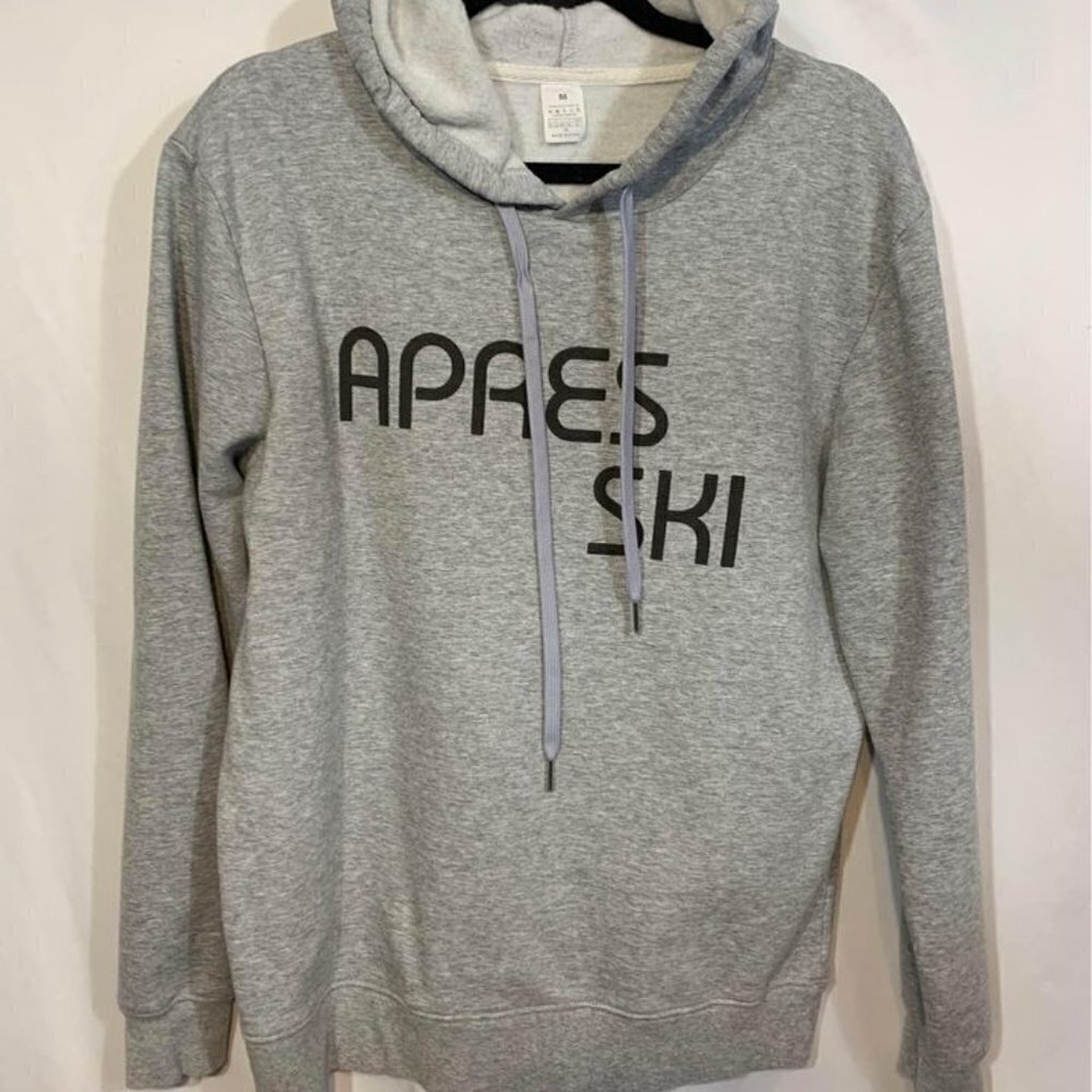 Apres SKI hoodie. Grey. Size medium. UNISEX. Soft and comfy!